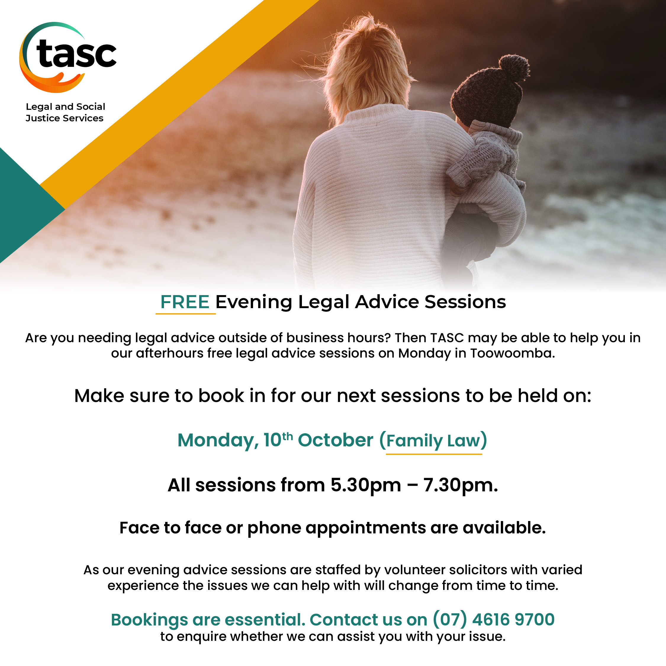 Free Evening Legal Advice Sessions (Family Law) Monday, 10 October 2022